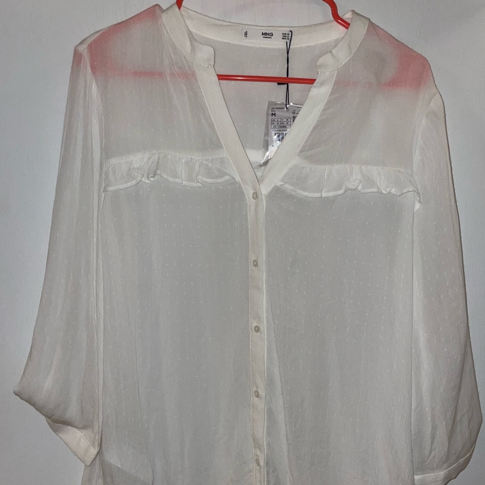 MANGO white medium blouse